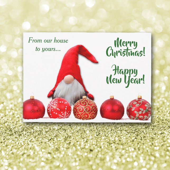 Red Santa Gnome Christmas Flat Card (Creator Uploaded)
