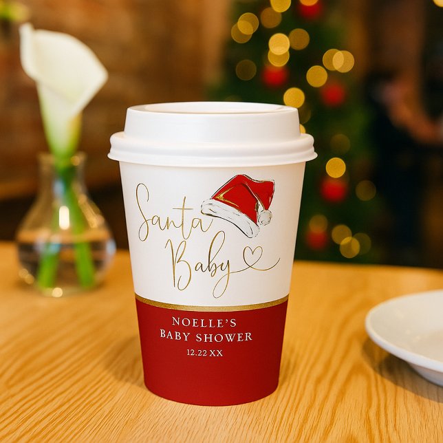 Red Santa Hat Christmas Santa Baby Baby Shower Paper Cups (Red Santa Hat Christmas Santa Baby Baby Shower Paper Cups)