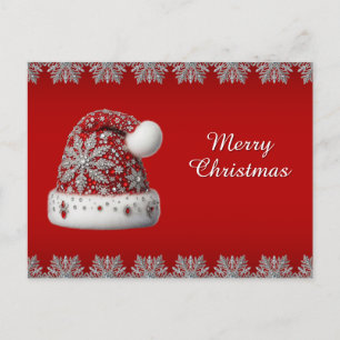 Red Santa Hat Holiday Christmas Postcard