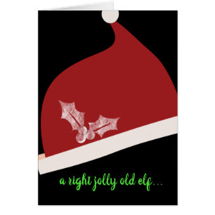 Red Santa Hat Traditional Christmas Greeting