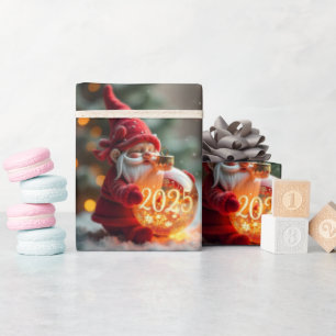 red santa hat wrapping paper