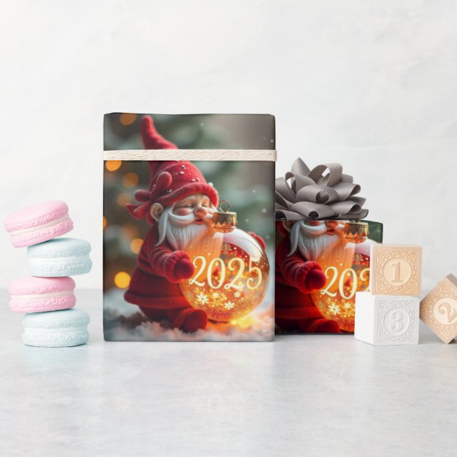 red santa hat wrapping paper (Baby Shower)