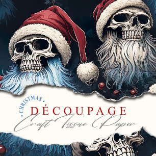 Red Santa Hats Gothic Christmas Holiday Skulls Tissue Paper