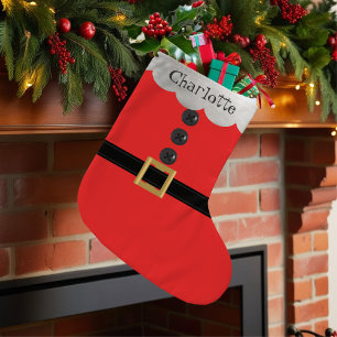 Red Santa Suit Personalised Small Christmas Stocking