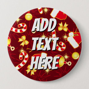 Red - Santa's cap 10 Cm Round Badge