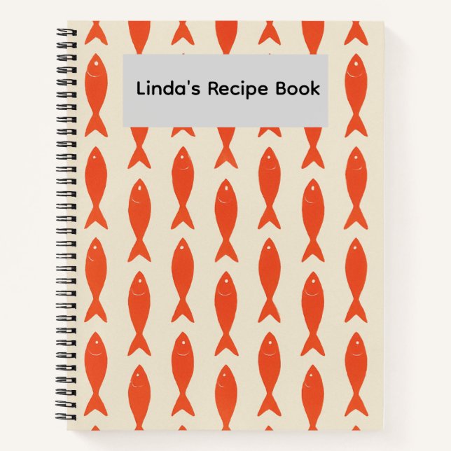 Red Sardines Fish Personalised Recipe Book (Front)