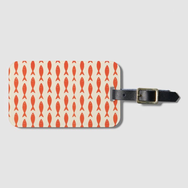 Red Sardines Fish Summer  Luggage Tag (Front Horizontal)