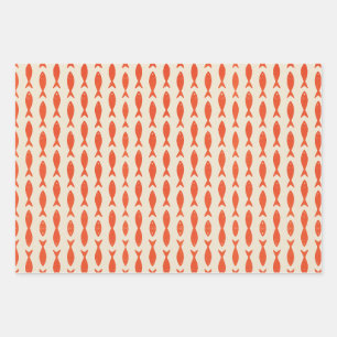 Red Sardines Fish Summer Wrapping Paper Sheet