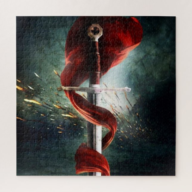 Red Sash Battle Sword Jigsaw Puzzle (Vertical)