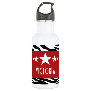 Red Sassy Star Zebra 532 Ml Water Bottle
