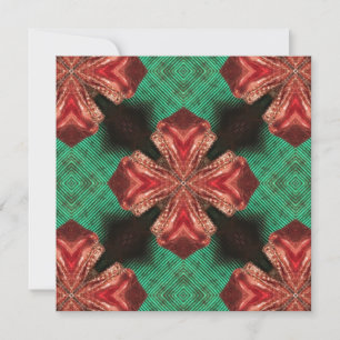  Red Satin Bow Green Crisscross Ribbon Design Thank You Card