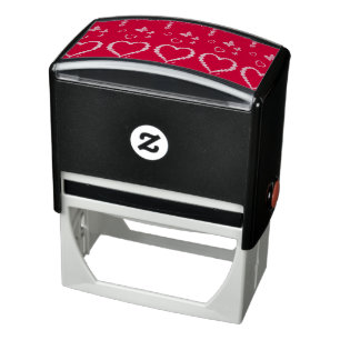 Red Satin Heart Self-inking Stamp