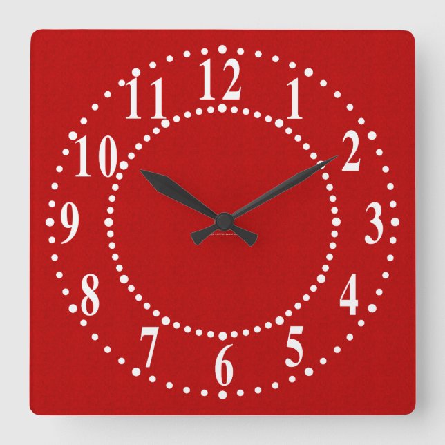 Red Satin Look Wall Clock (Front)