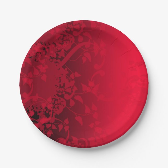 Red Satin Party Plate (Front)