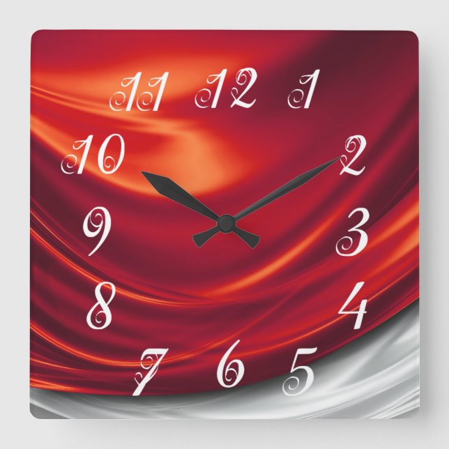 Red Satin Wall Clock (Front)