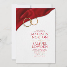 Red Satin Wedding Invitation