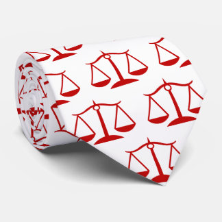 Red Scales of Justice Lawyer Judge Legal Tie