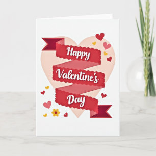 Red Scalloped Valentines Day Card