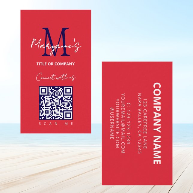 Red Scannable QR Code Logo Business Card (Creator Uploaded)