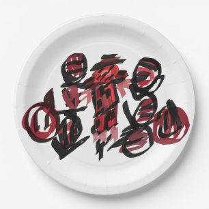 Red Scarecrow autumn Paper Plate