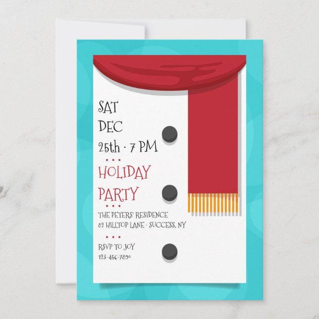 Red Scarf Holiday Party Invitation (Front)