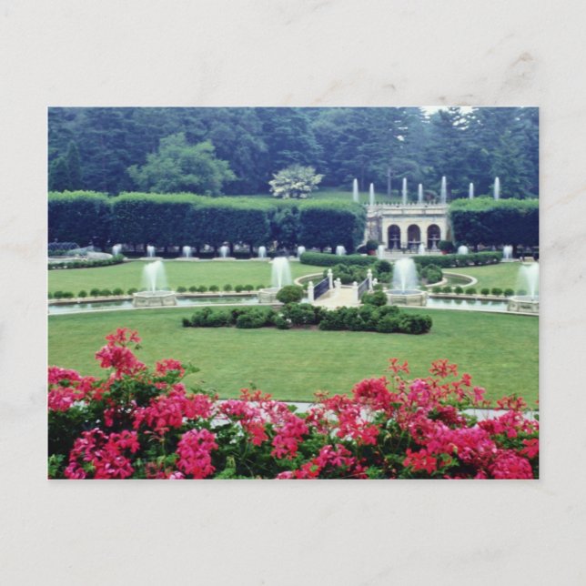 Red Scene from conservatory balcony, Longwood Gard Postcard (Front)