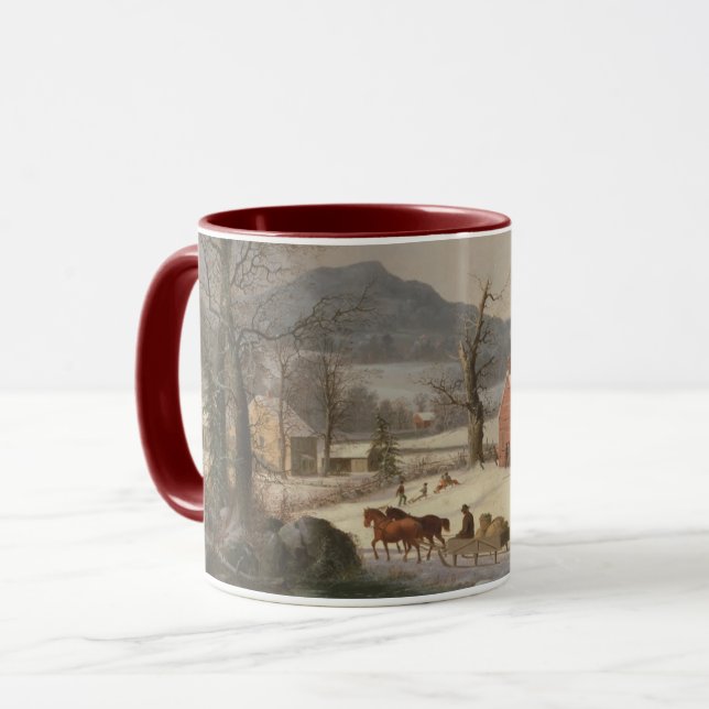 Red School House (Country Scene) 1858 Mug (Front Left)