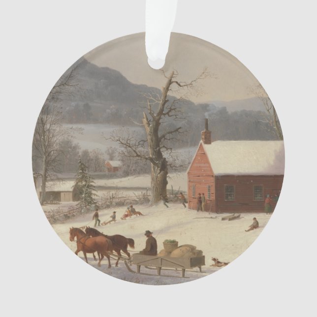 Red School House (Country Scene): Ornament (Front)
