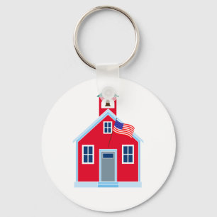Red School House Key Ring
