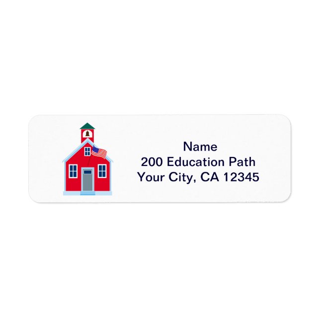 Red School House Return Address Label (Front)