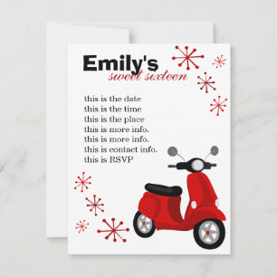 Red Scooter Invitation
