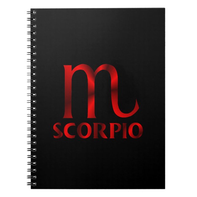 Red Scorpio Horoscope Symbol Notebook (Front)