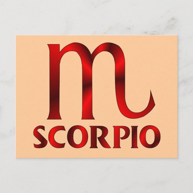 Red Scorpio Horoscope Symbol Postcard (Front)