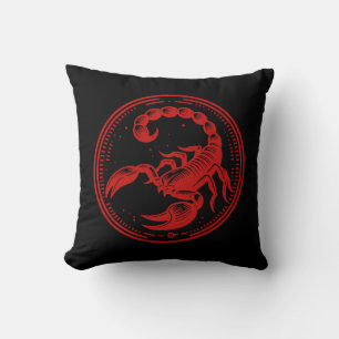 Red Scorpion Astrology Zodiac Sign Scorpio Cushion