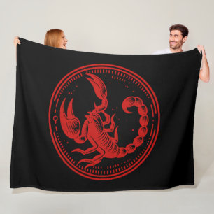 Red Scorpion Astrology Zodiac Sign Scorpio Fleece Blanket