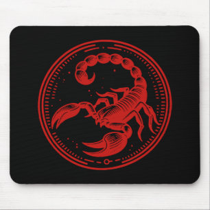 Red Scorpion Astrology Zodiac Sign Scorpio Mouse Pad