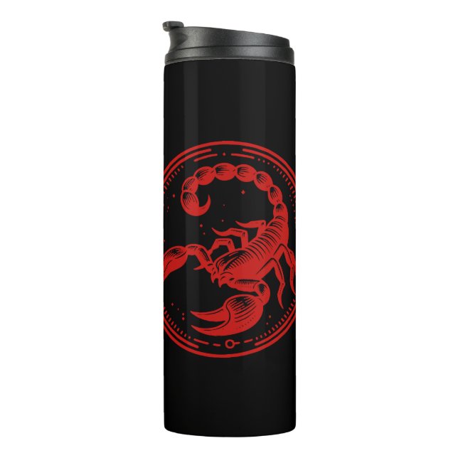 Red Scorpion Astrology Zodiac Sign Scorpio Thermal Tumbler (Rotated Right)