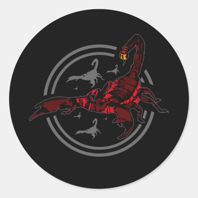 Red Scorpion  Classic Round Sticker (Front)