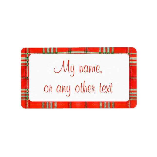 RED SCOTT TARTAN 1.25"x2.375" Labels (Front)