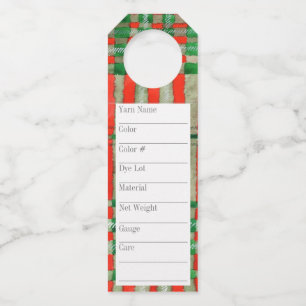 RED SCOTT TARTAN 2.25"x7" Long Yarn Tags