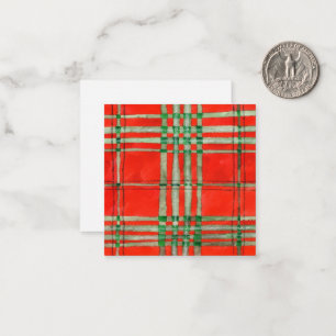 RED SCOTT TARTAN 2.5" Square Flat Card