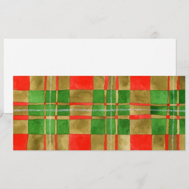 RED SCOTT TARTAN 4x9.25 Flat Card / Horizontal (Front/Back)