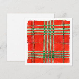 RED SCOTT TARTAN 5.25" Square Flat Card II