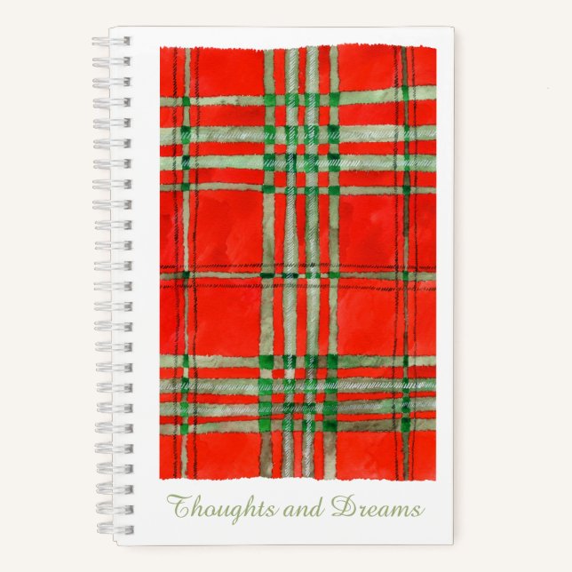 RED SCOTT TARTAN 5.5x8.5 Spiral Notebook  (Front)