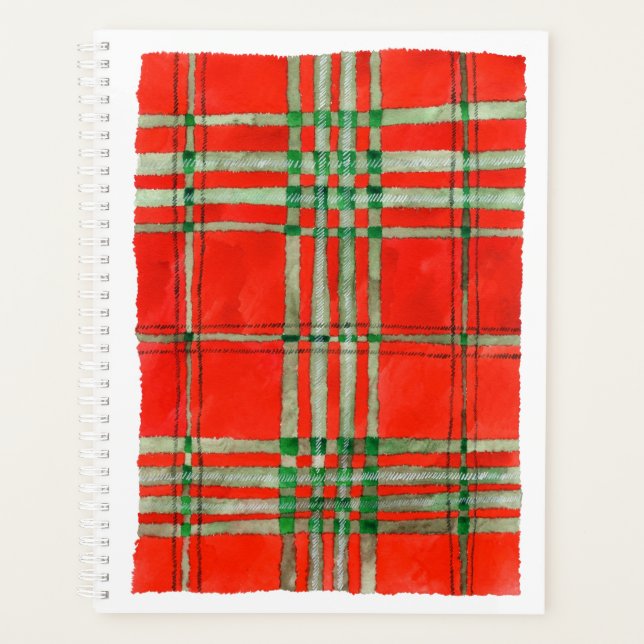 RED SCOTT TARTAN 8.5x11 Planner / Calendar (Front)