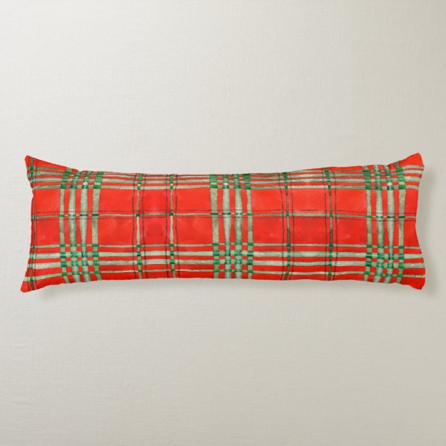 RED SCOTT TARTAN Body Pillow (Front)