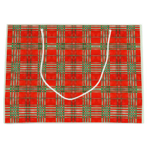 RED SCOTT TARTAN Large Gift Bag