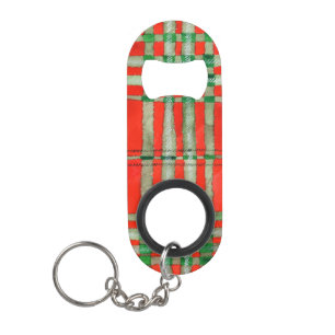 RED SCOTT TARTAN Mini Bottle Opener + Keychain