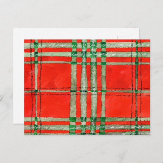 RED SCOTT TARTAN Postcard (Front/Back)