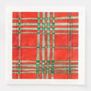 RED SCOTT TARTAN Standard Dinner Napkins